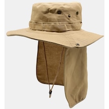 Outdoor Uv Güneş Koruyucu Şapka Camel Lejyoner Safari Şapkası - Camel