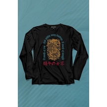 Dragon Japanese Urban Drake Ejder Japonca Uzak Doğu Uzun Kollu Tişört Baskılı T-shirt 001