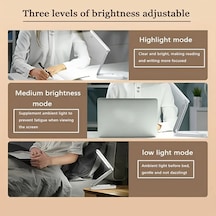 Boatshop1 Beyaz 1pc Katlanabilir Led Masa Lambası 3 Parlaklık Şarj Edilebilir Ayarlanabilir Göz Koruma Okuma Lambası Ev Ofis Seyahat Beyaz