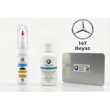 Mercedes-benz 147 Beyaz Rötuş Seti - 2 Si 1 Arada İğne Ve Fırça Uçlu Şişe, Solüsyon Ve Rötuş Çeliği