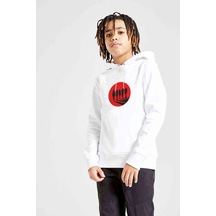 Tshirthane Silhouette Bad Girl Baskılı Unisex Çocuk Kapüşonlu Beyaz Sweat Beyaz