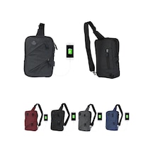 My Valice Smart Bag Usb'Li Çapraz Göğüs Çantası 1504 Bordo