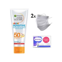 Garnier Ambre Solaire Çocuk Sensitive Güneş Kremi Spf 50+ 200 ML + 2 x Maske + Ekamix Koruyucu