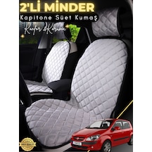 Hyundai Getz Uyumlu 2'li Süet Oto Koltuk Minderi Su Geçirmez Hızlı Montaj Oto Koltuk Kılıfı A3 Gri