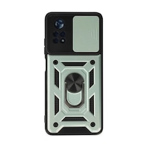 Xiaomi Poco X4 Pro 5g Uyumlu Kılıf Pars Lens Yüzüklü Silikon - Yeşil