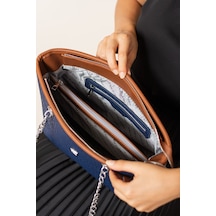 Just Polo Zincir Detaylı Yeni Sezon Kadın Omuz Çantası 234035mh Lacivert - Taba