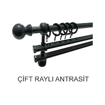 Perdemix Klasik Ahşap Rustik Perde Askısı Çift Raylı 28 Mm
