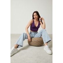 Twenty3 Kadın Super Crop Sırt Detaylı Triko Büstiyer Bluz 001