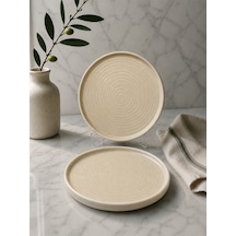 2'li Mirage Ripple Düz Tabak 21 Cm Ervis-sunum-kahvaltı-peynir-şarküteri Çok Amaçlı Gourmet Tabak Çok Renkli