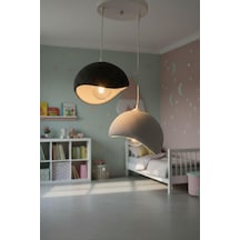 Modern Renk Kombinasyonlu Avize, Salon Ve Oturma Odası İçin Dekoratif Aydınlatma Siyah 25 X 37 Çok Renkli