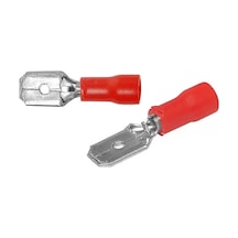 Powermaster Pm-39071 0,5-1,5mm2 Kesit 21x6x5mm Soket Kırmızı İzoleli Kablo Pabucu 100'lü Paket