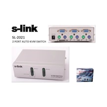S-link Sl-2021 2pc-1mn Vga+ps-2 Manuel Kablolu Kvm Switch Kdo