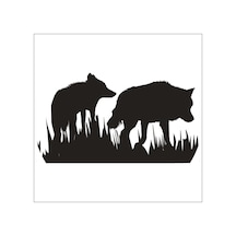 Kurtlar Folyo Sticker 80cm Uzunluk Siyah