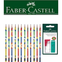 Faber-castell 12'li Pattern Kurşun Kalem Ve Kutulu Kalemtıraş+silgi Seti Blister Karışık9