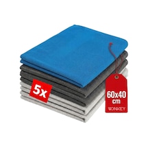 Mikrofiber Temizlik Bezi 5'li Paket, 60x40 Cm Çok Amaçlı Sihirli Araba Cam, Toz, Mutfak, Oto Ve Motosiklet Temizlik Bezi Belirtilmemiş