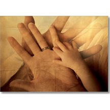 Cakasepetim Baba Anne Çocuk Eli Ahşap Mdf Tablo