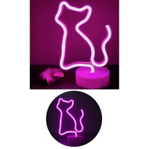 Kedi Neon Led Işık Masa Gece Aydınlatma Lambası