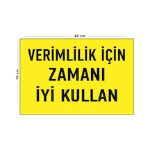 Lucena Metal Verimlilik İçin Zamanı İyi Kullan 15 Cm X 20 Cm Uyarı Levhası Yönlendirme Tabelası