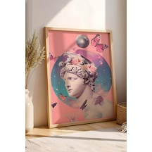 Sürreal Büst Uzayın Kanatlarında Çerçeveli Tablo - Pop Art Poster Tablo