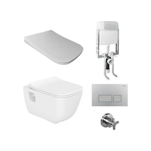 Turkuaz Cerastyle Aqua Rimless Kanalsız Asma Klozet ve Gömme Rezervuar Tam Set
