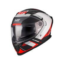 Mt Helmets Breaker Sv Inception B5 Kapalı Kask Siyah - Beyaz - Kırmızı