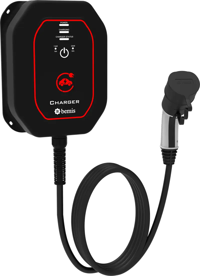 Bemis Charger 2 Wallbox Şarj Cihazı 11-22 Kw Trifaze 5M Kablolu