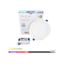 Ack 12W 4000K Ilık Beyaz Sıva Altı Yuvarlak Led Panel Armatürü AP