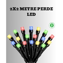 2x2 Metre Pil İle Çalışan Perde Led Işık 8 Modlu Dekoratif - Lisinya Siyah