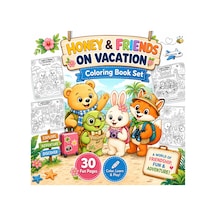 Papelia Honey & Friends On Vacation Boyama Kitabı 15 Yaprak Eğitici Tatil Temalı Çocuk Aktivite Kitabı