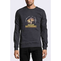 Pubg Cember Baskılı Füme Antrasit Erkek Örme Sweatshirt