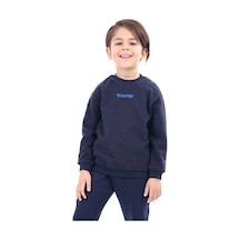 Toontoy Unisex Çocuk Nakışlı Sweatshirt Lacivert