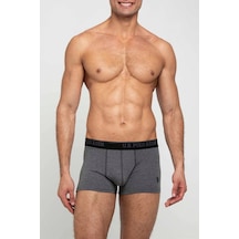 U.S. Polo Assn. Erkek Antrasit Melanj - Baskılı 2 Li Boxer 80347