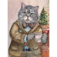 Nova 1000 Parça Sosyetik Kedi. Şömine Keyfi Puzzle