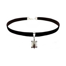 Siyah Renk Kadife Kaplumbağa Choker Siyah