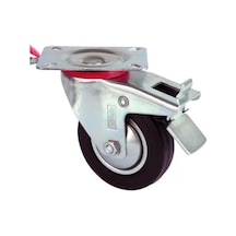 Servis Tekeri - Tablalı Frenli Siyah Döner - Çap 125 Mm Siyah