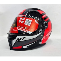 Mt Stinger 2 Tron B15 Şefaf Vizörlü V-28B Kapalı Kask Parlak Kırmızı
