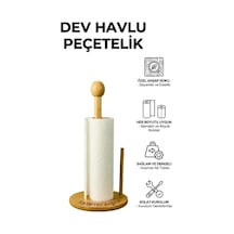 Kamptek Dekor Bambu Dev Havlu Peçetelik Yuvarlak Topuzlu Tasarım 1 Adet Stoktaki Model Gönderilir Kahverengi
