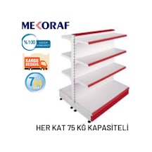 Mekoraf Mekoraf 1.Kalite Çift Taraflı Market Rafı H:135 Cm En:90 Cm