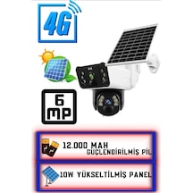 4g 12000 Mah Sim Kart Girişli Solar 6mp Güneş Enerjili Kablosuz