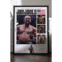 Jon Jones Ufc Siyah Ahşap Çerçeveli Poster, Dekoratif Dövüş Duvar Tablosu