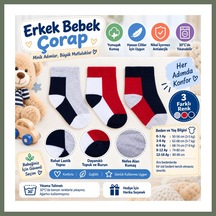 Bezos Assn Erkek Bebek Çorap Usb2202 Gri Melanj Adet Fiyatıdır Beden: 12-18 Ay Renk: Gri Melanj Bezos1 Gri - Melanj