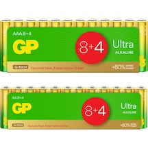 GP Ultra LR6 AA Pil 12'li + LR03 AAA Kalem Pil 12'li