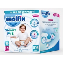 Molfix Premium Smart Fit Bebek Bezi 4 Beden 7-14 Kg Maxi 516 Adet 4 Numara