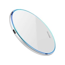 Willowhaven Yuvarlak Beyaz Ayna Cep Telefonu Kablosuz Şarj Cihazı - Jian Fan, 15w Qc3.0, X8 Akrilik, Lunarose Mağazası ' Beyaz