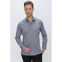 Efor Gk 675 Slim Fit Füme Klasik Gömlek Füme