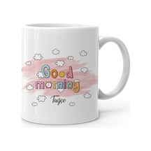 Kişiye Özel Good Morning Tasarımlı Beyaz Kupa Bardak 1