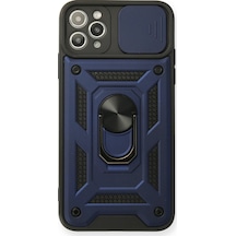 Apple iPhone Uyumlu 11 Pro Max Kılıf Pars Lens Yüzüklü Silikon - Lacivert Bzsxx00 1