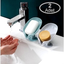 2 Adet Vantuzlu Banyo Sabun Tutucu Kaymaz Dranej Sabunluk Banyo S