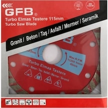 Gfb Turbo Beton Taş Mermer Granit Fayans Kesici Disk 115 Mm
