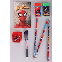 X Dekomus Lisanslı Spiderman A7 Bloknot,3 Adet Silgili Kurşun Kalem,kalemtraş Ve Silgi Seti Diğer
